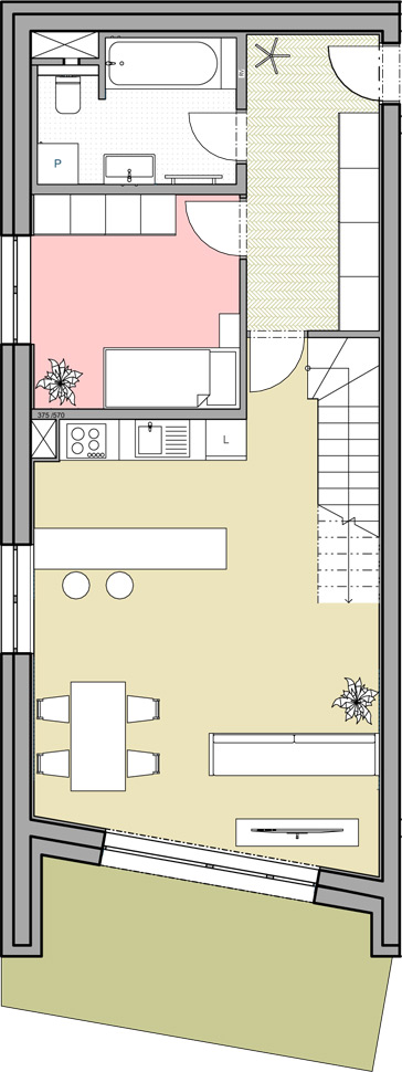 Apartmán 3+kk, 118,39 m2 s balkónem a mezonetem - 4. patro (Byt 13)
