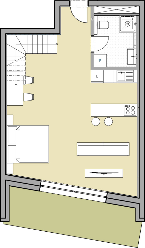 Apartmán 2+kk, 104,32 m2 s balkónem a mezonetem - 4. patro (Byt 16)