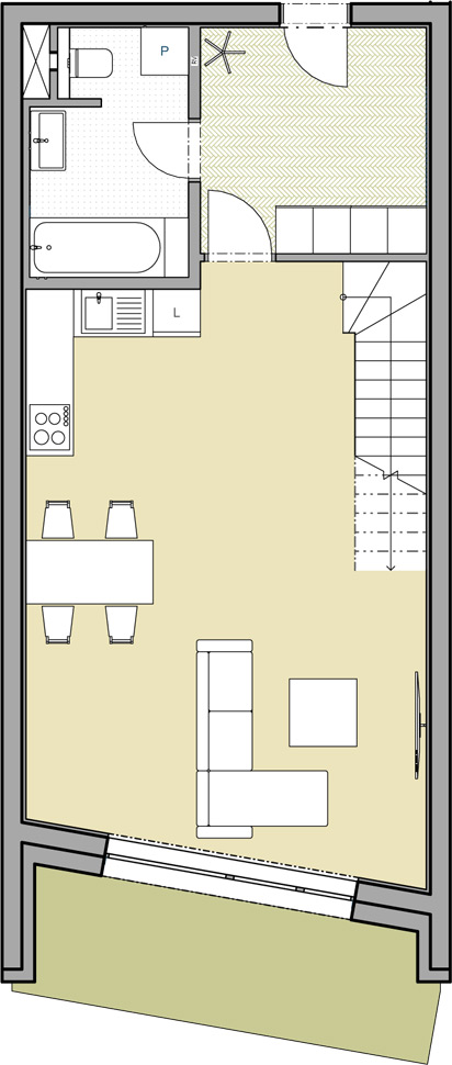 Apartmán 2+kk, 104,7 m2 s balkónem a mezonetem - 4. patro (Byt 17)