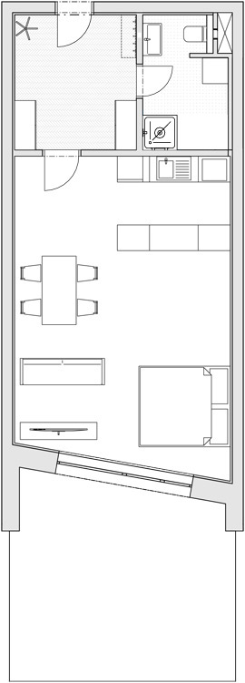 Apartmán 1+kk, 69,84 m2 s balkónem - 2. patro (Byt 2) - apartmán na Šumavě k prodeji Apartmán 1+kk, 69,84 m2 s balkónem - 2. patro (Byt 2)