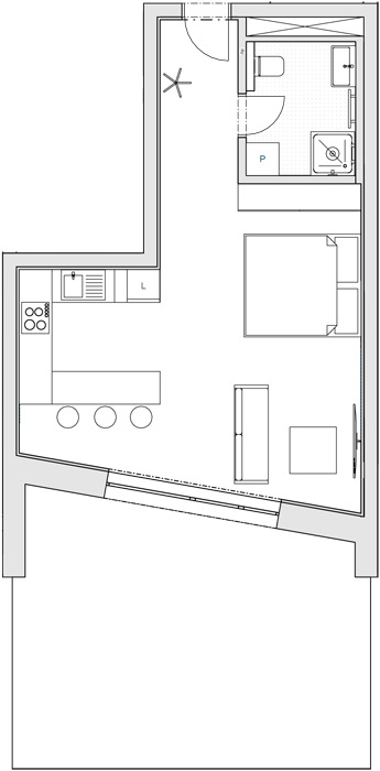 Apartmán 1+kk, 62,77 m2 s balkónem - 2. patro (Byt 4) Apartmán 1+kk, 62,77 m2 s balkónem - 2. patro (Byt 4)