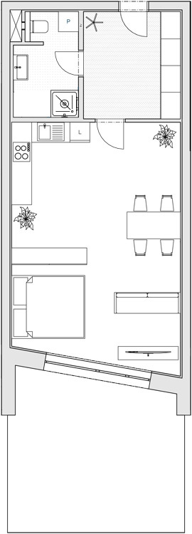 Apartmán 1+kk, 69,84 m2 s balkónem - 2. patro (Byt 5) Apartmán 1+kk, 69,84 m2 s balkónem - 2. patro (Byt 5)