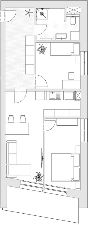 Apartmán 2+kk, 76,36 m2 s balkónem - 3. patro (Byt 12) Apartmán 2+kk, 76,36 m2 s balkónem - 3. patro (Byt 12)