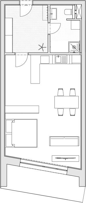 Apartmán 1+kk, 65,14 m2 s balkónem - 3. patro (Byt 8) Apartmán 1+kk, 65,14 m2 s balkónem - 3. patro (Byt 8)