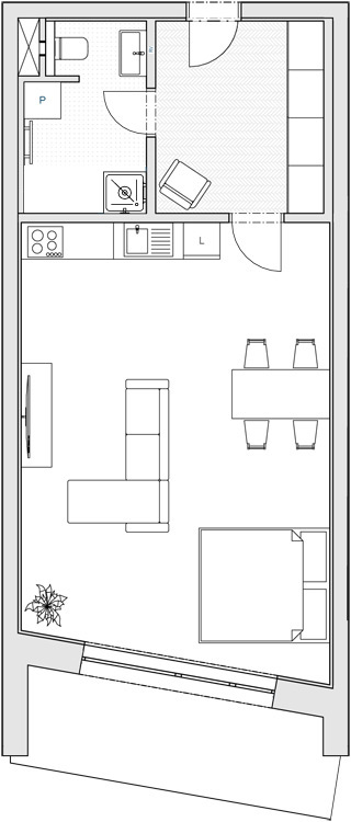 Apartmán 1+kk, 64,81 m2 s balkónem - 3. patro (Byt 9) Apartmán 1+kk, 64,81 m2 s balkónem - 3. patro (Byt 9)