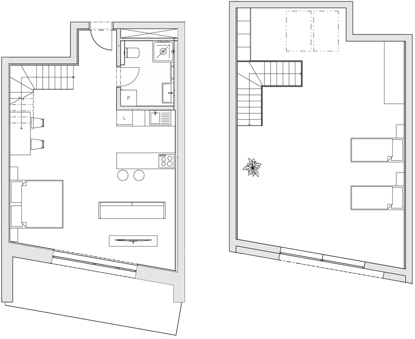 Apartmán 2+kk, 104,32 m2 s balkónem a mezonetem - 4. patro (Byt 16) Apartmán 2+kk, 104,32 m2 s balkónem a mezonetem - 4. patro (Byt 16)