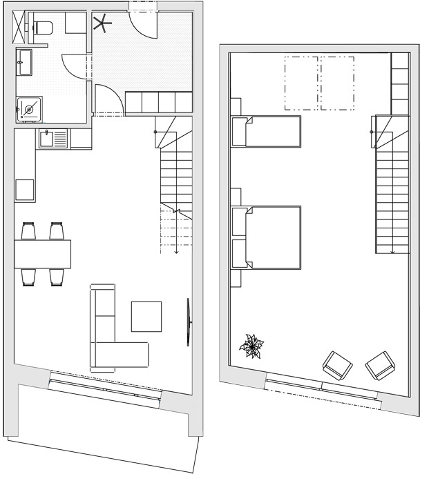 Apartmán 2+kk, 104,7 m2 s balkónem a mezonetem - 4. patro (Byt 17) Apartmán 2+kk, 104,7 m2 s balkónem a mezonetem - 4. patro (Byt 17)